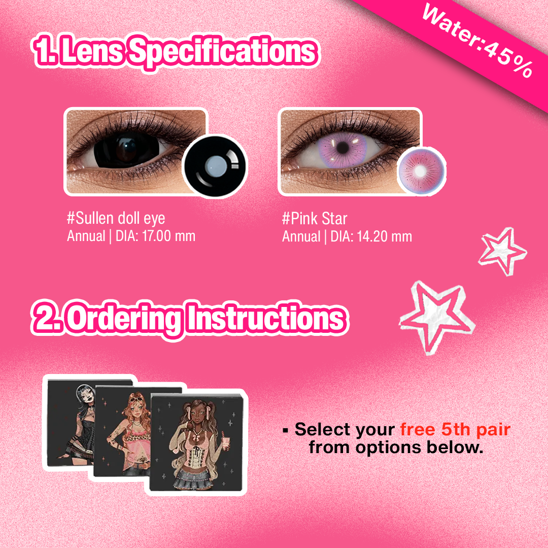 3 Pairs X Pink Nightmare Eye Set (Customized✨) 