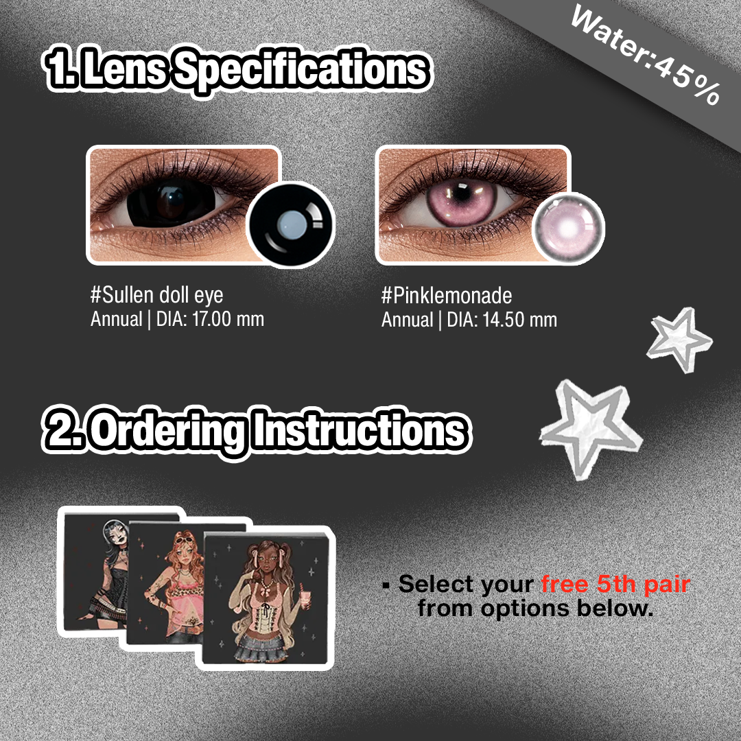 3 Pairs X Bigger Pink Doll Set | Enlarge |17mm (Customized✨)