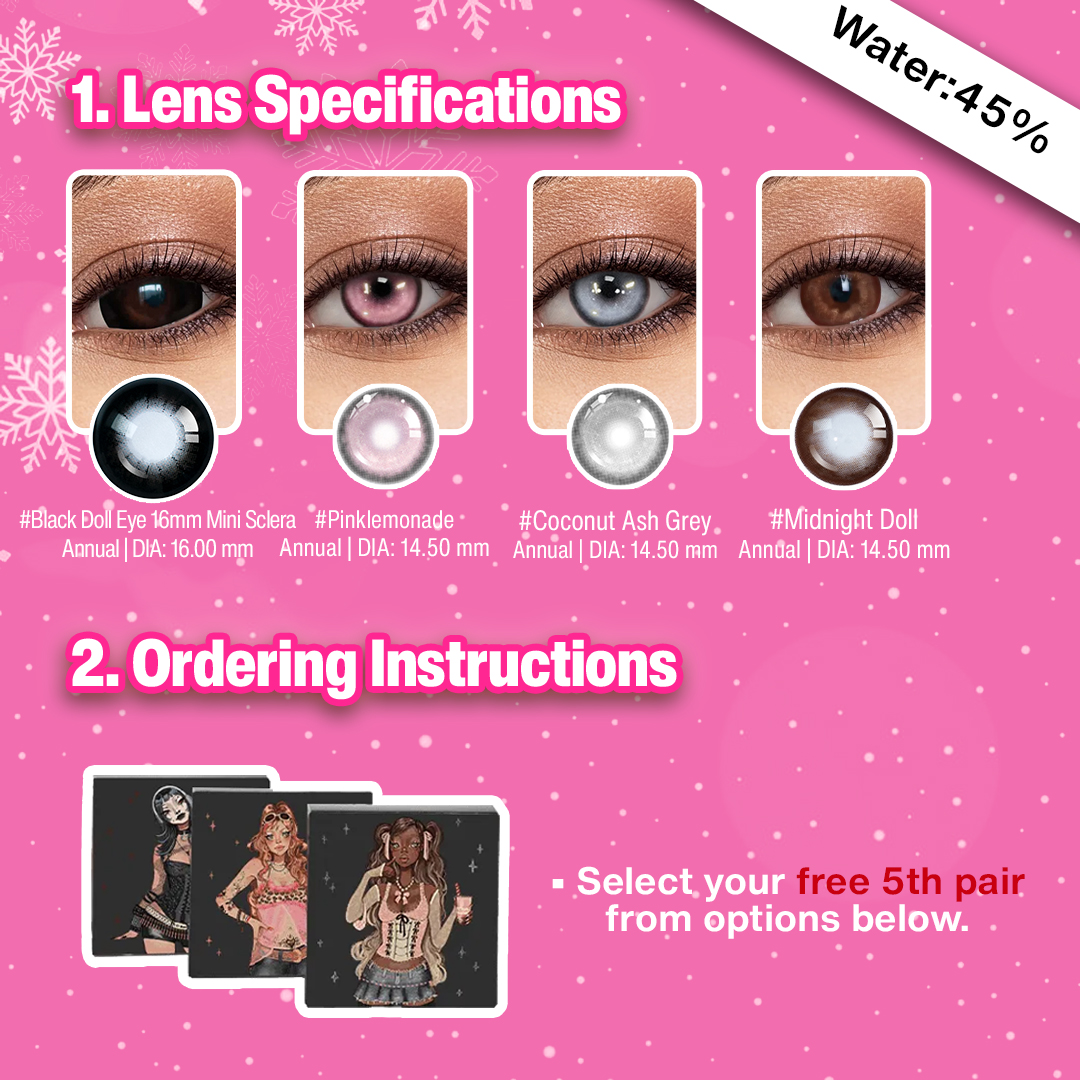 5 Pairs X Pink Doll Set | Bigger |17mm (Customized✨)