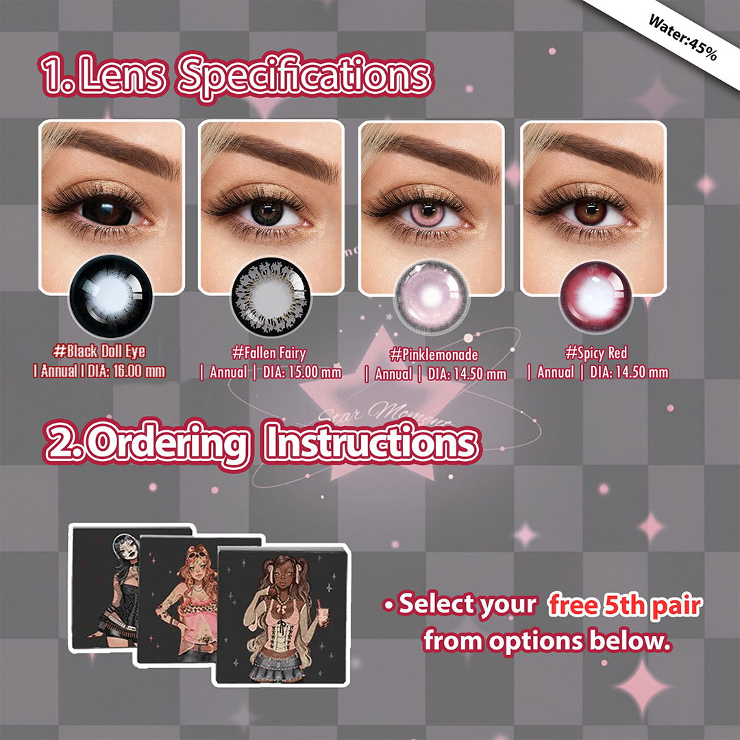5 Pairs Red Bigger Eye 16mm Dolly Set | Enlarge (Customized✨)