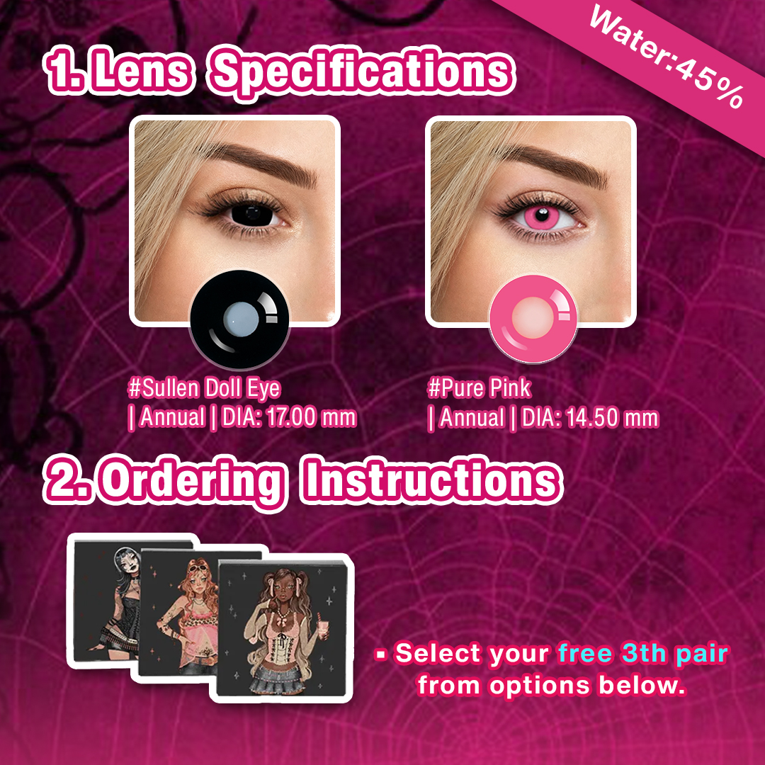 3 Pairs X 17mm Pink Queen Set | Enlarge (Customized✨)