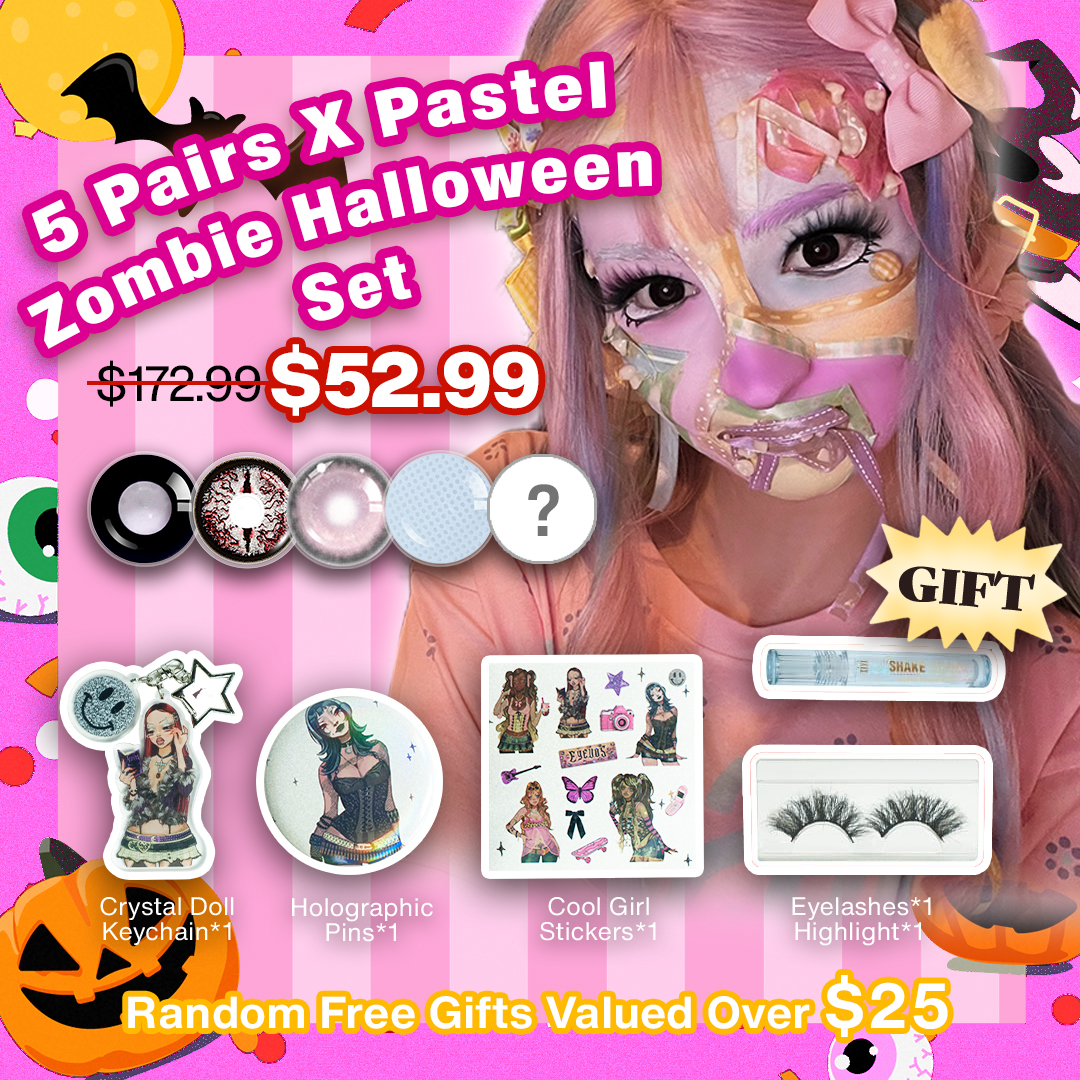5 Pairs X Pastel Zombie Halloween Set | Enlarge (Customized✨)