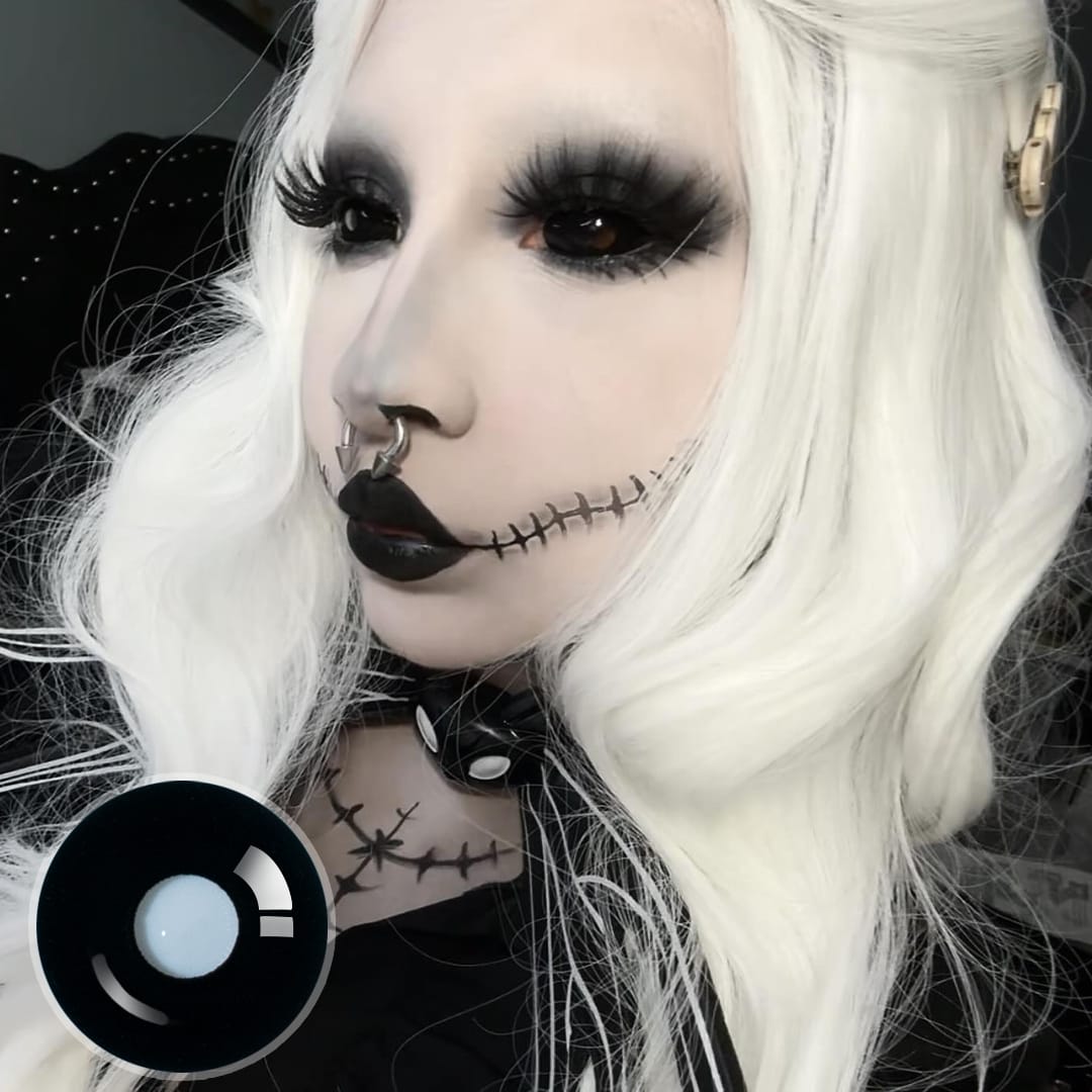 ALEXIS' Dark Demon Doll Eye 22MM Full Sclera Contact Lenses