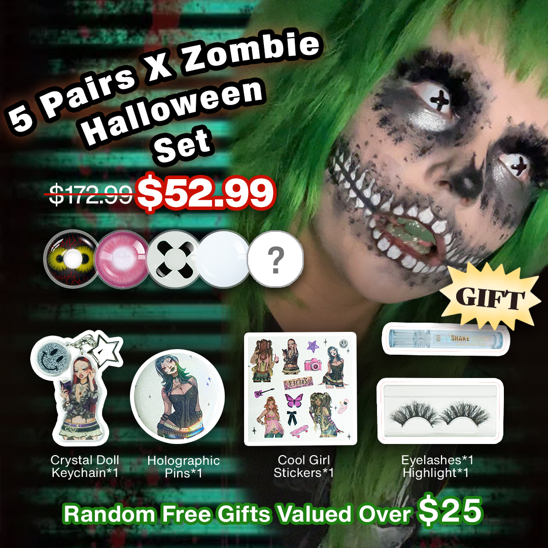 5 Pairs X Zombie Halloween Set | Enlarge (Customized✨)