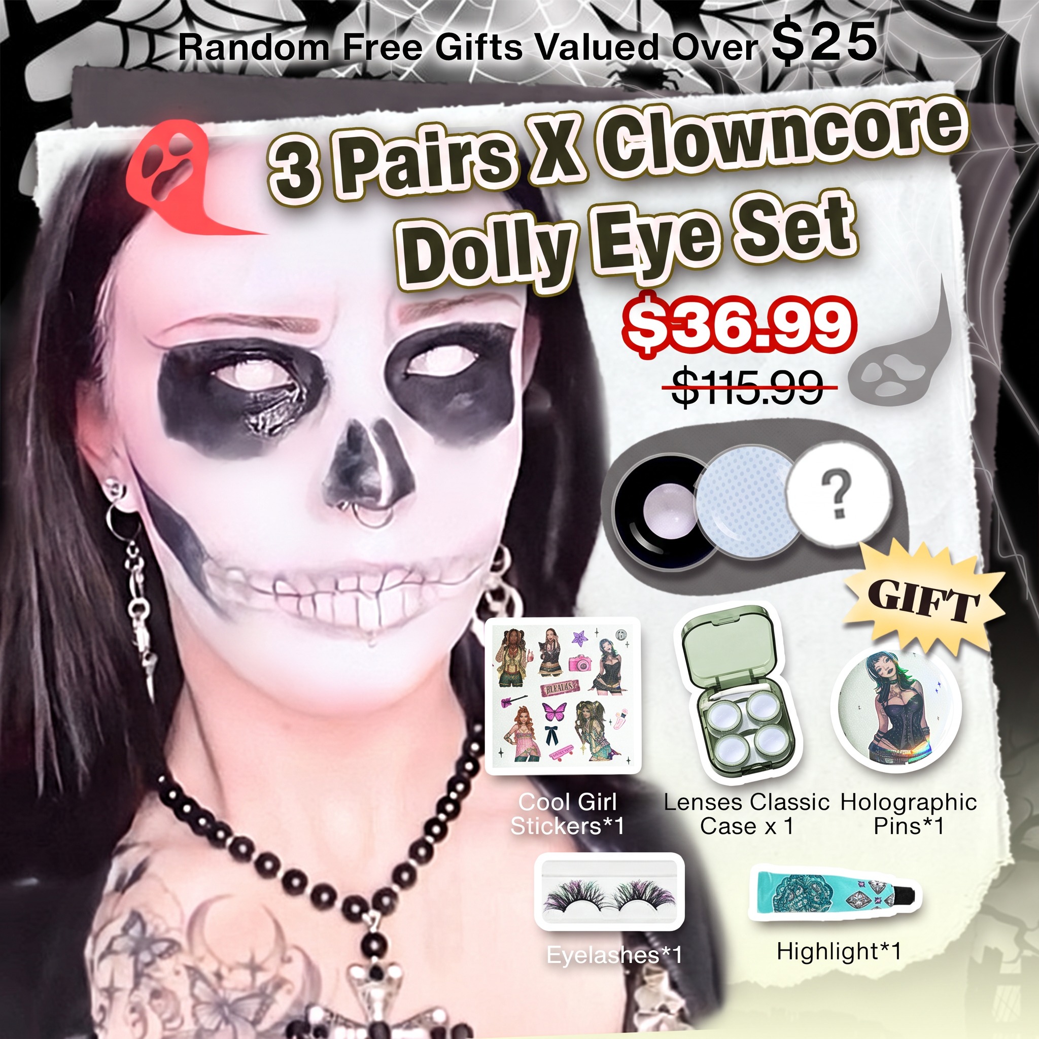  3 Pairs X Clowncore Dolly Eye Set | Bigger (Customized✨)