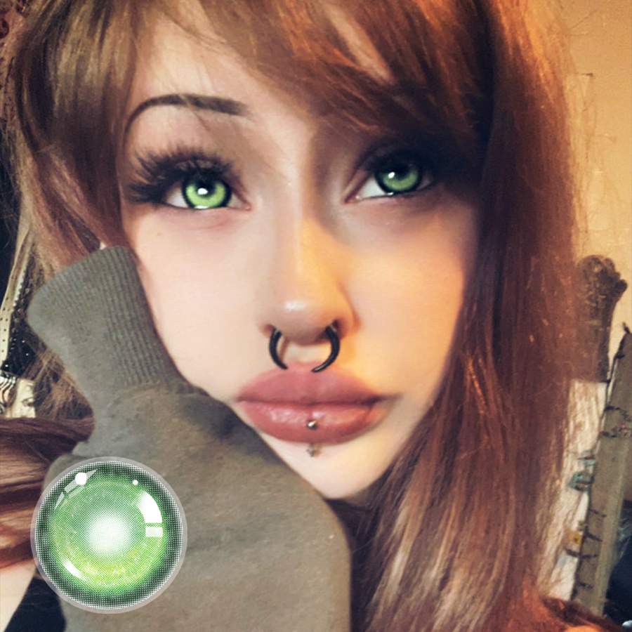 5 Pairs x Green Doll Eye Set | Black | Enlarge | 17mm (Customized✨)