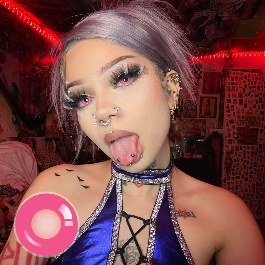 Unikittie's Pure Pink Colored Contact Lenses