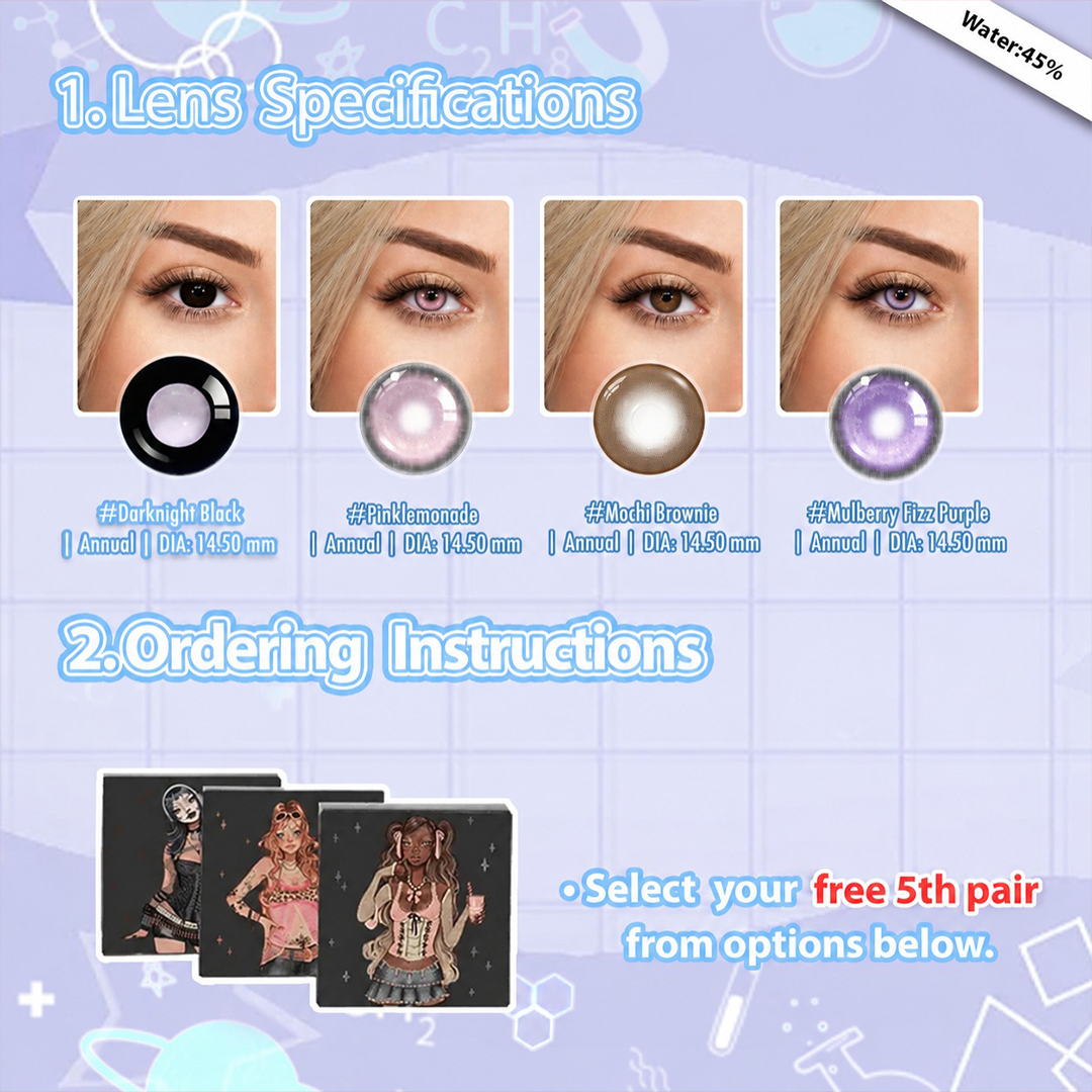 Back to School X 5 Pairs Purple Dolly Eye Set | Bigger (Customized✨)