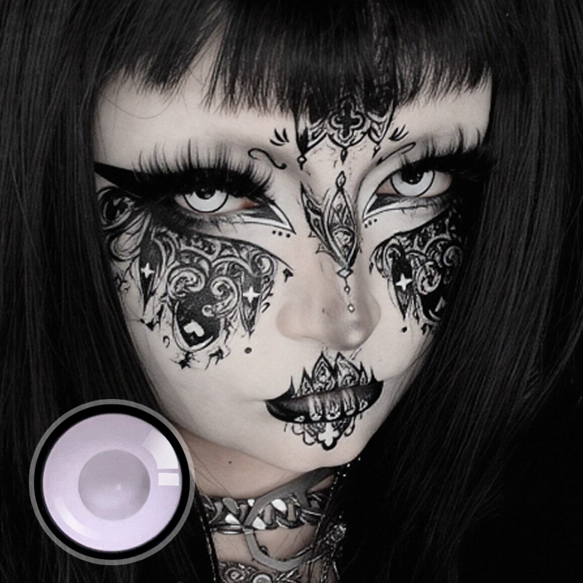 muaxcoggin X Vampire White Contact Lenses