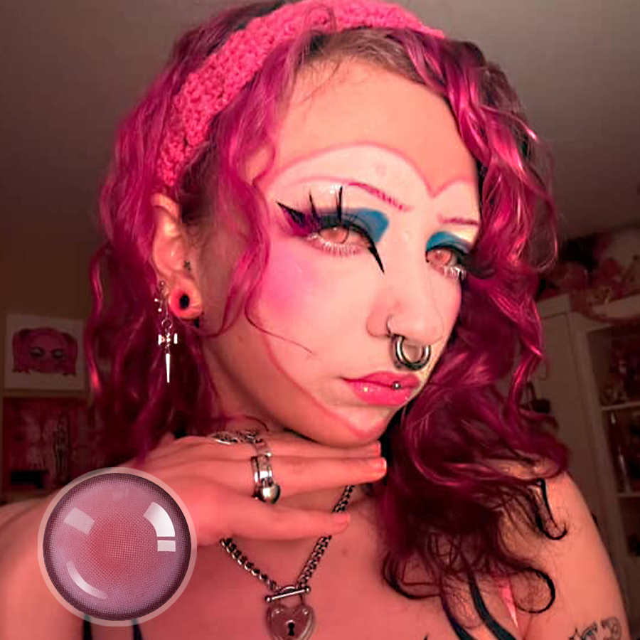 Isa's Pink Mist Blind (Halloween) Contact Lenses