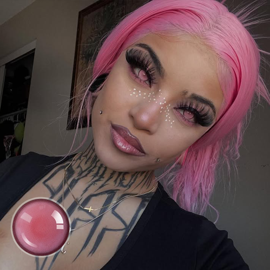 Keezh's Pink Mist Blind Contact Lenses