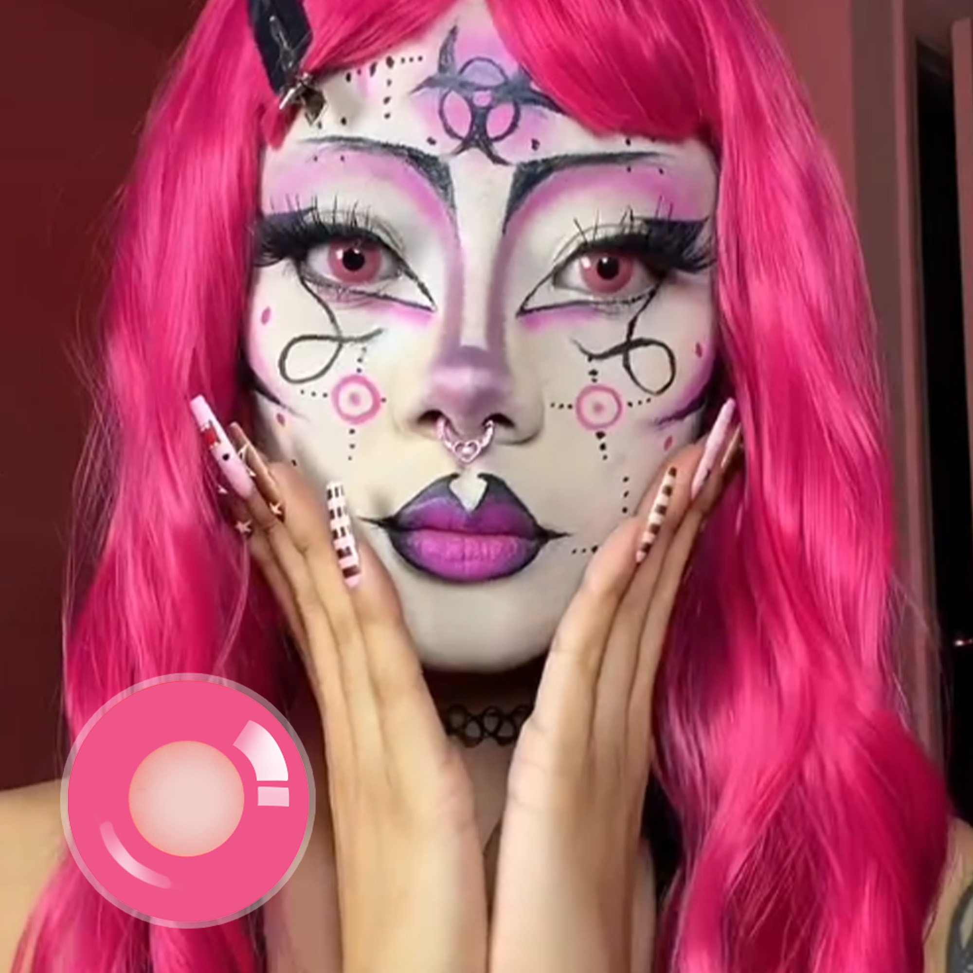 weirddoll.exe X Pure Pink Colored Contact Lenses