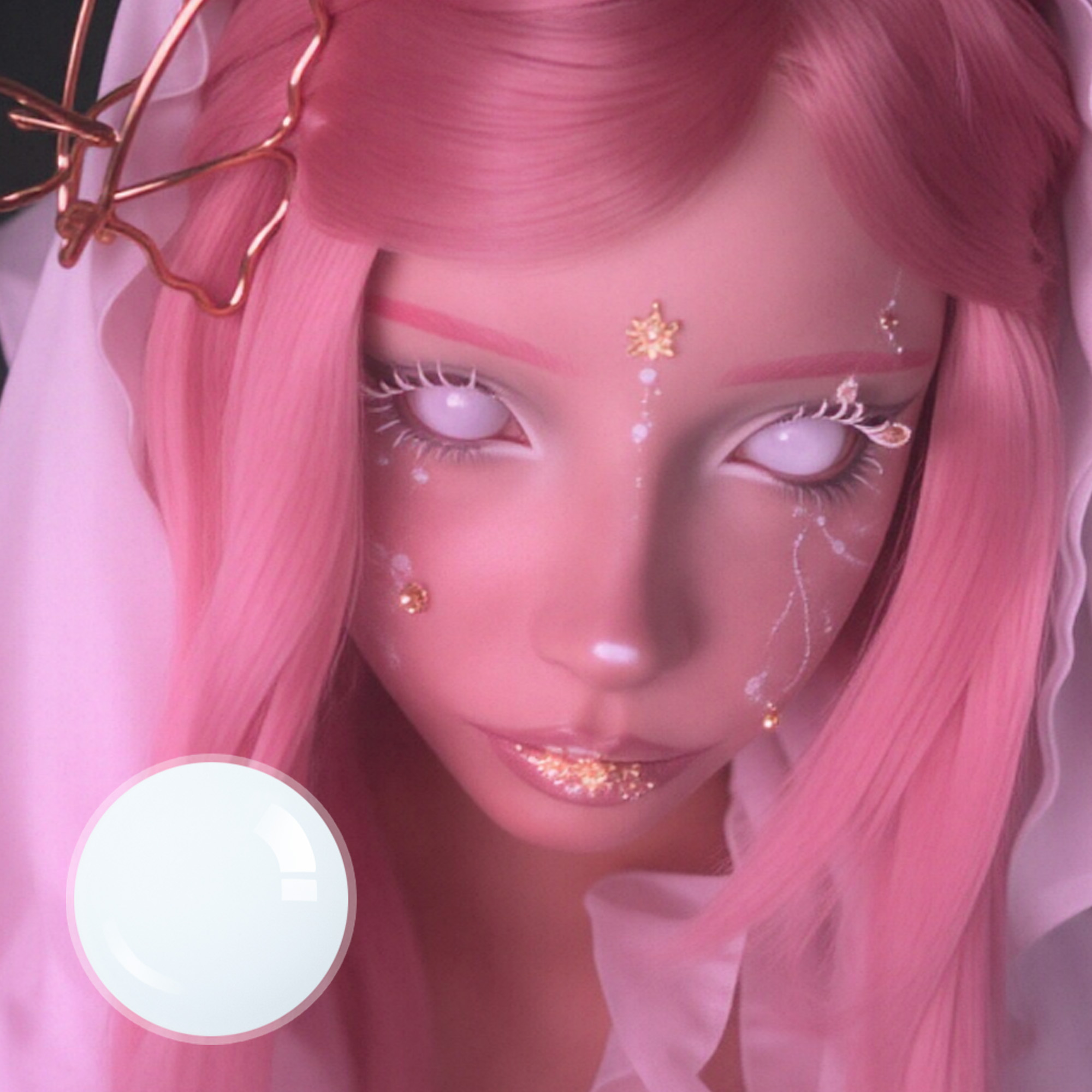 9vicaxd X Blind Moody White Contact Lenses