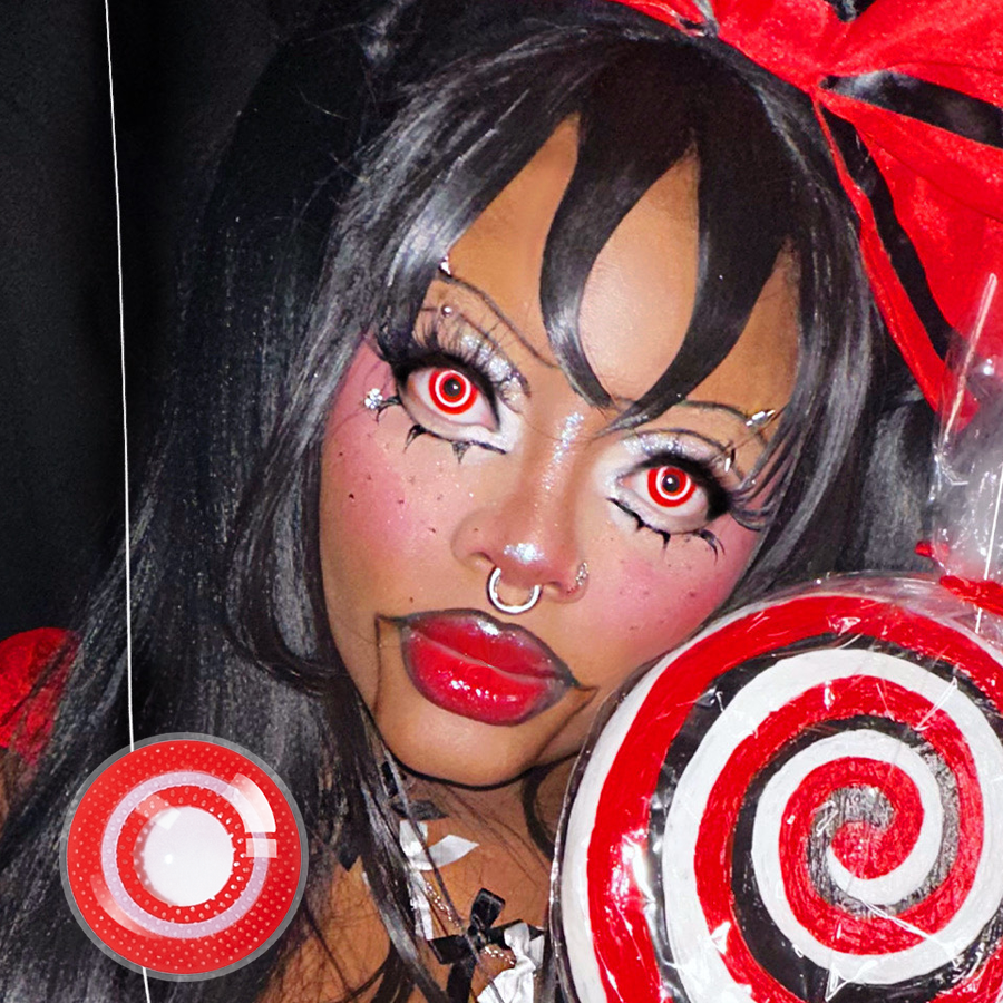 Domi's Goth Dizzy Red (Halloween) Contact Lenses