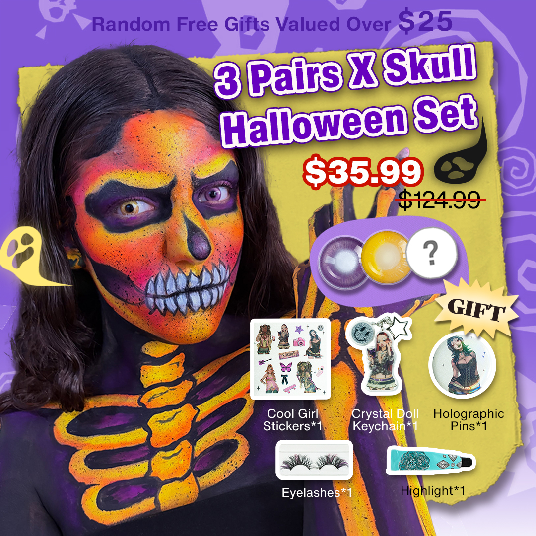 3 Pairs X Skull Halloween Set | Bigger (Customized✨)