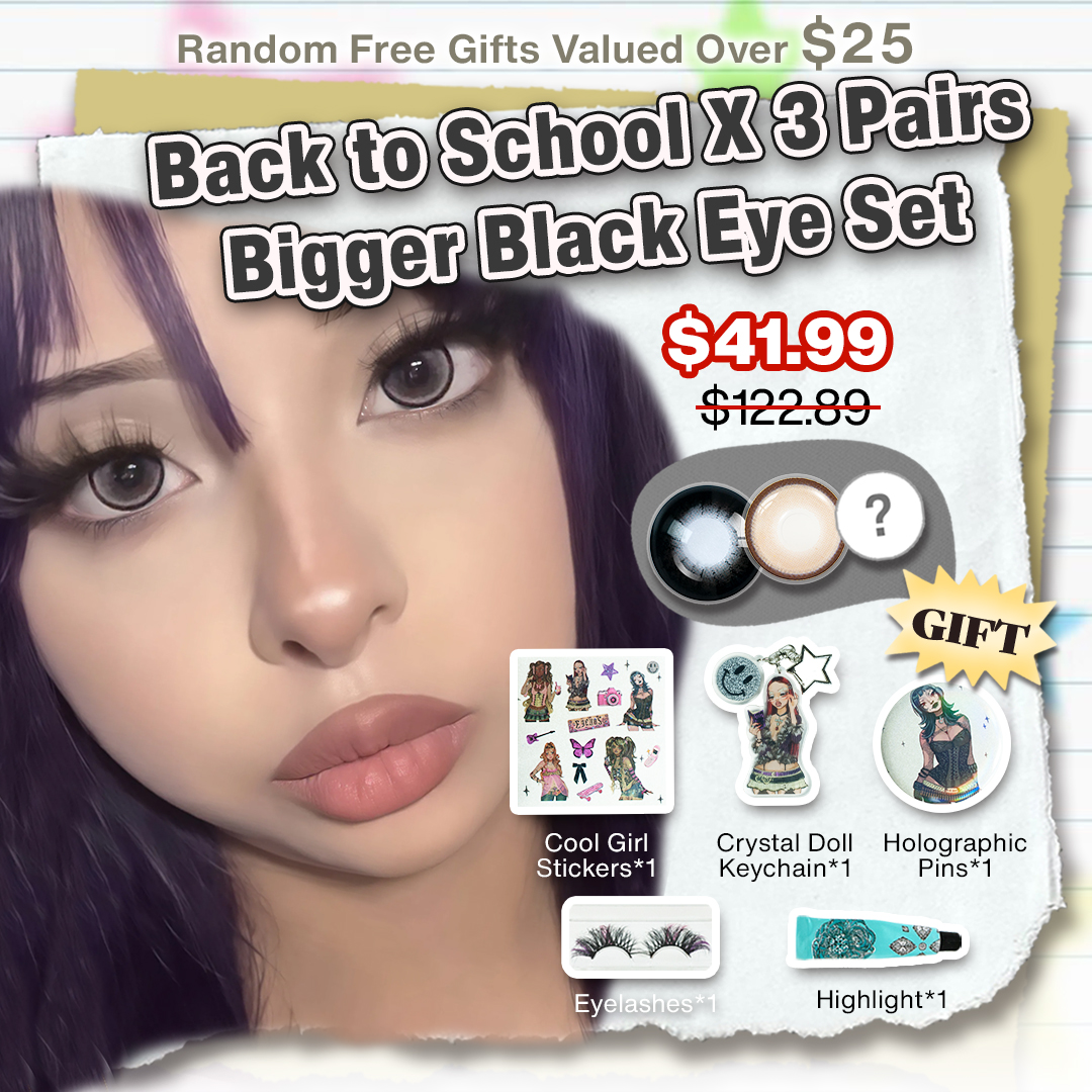 Back to School X 3 Pairs Bigger Black Eye Set | 16mm (Customized✨)
