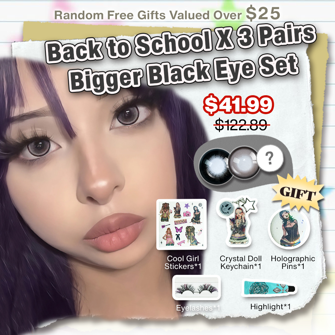 Back to School X 3 Pairs Bigger Black Eye Set | 16mm (Customized✨)