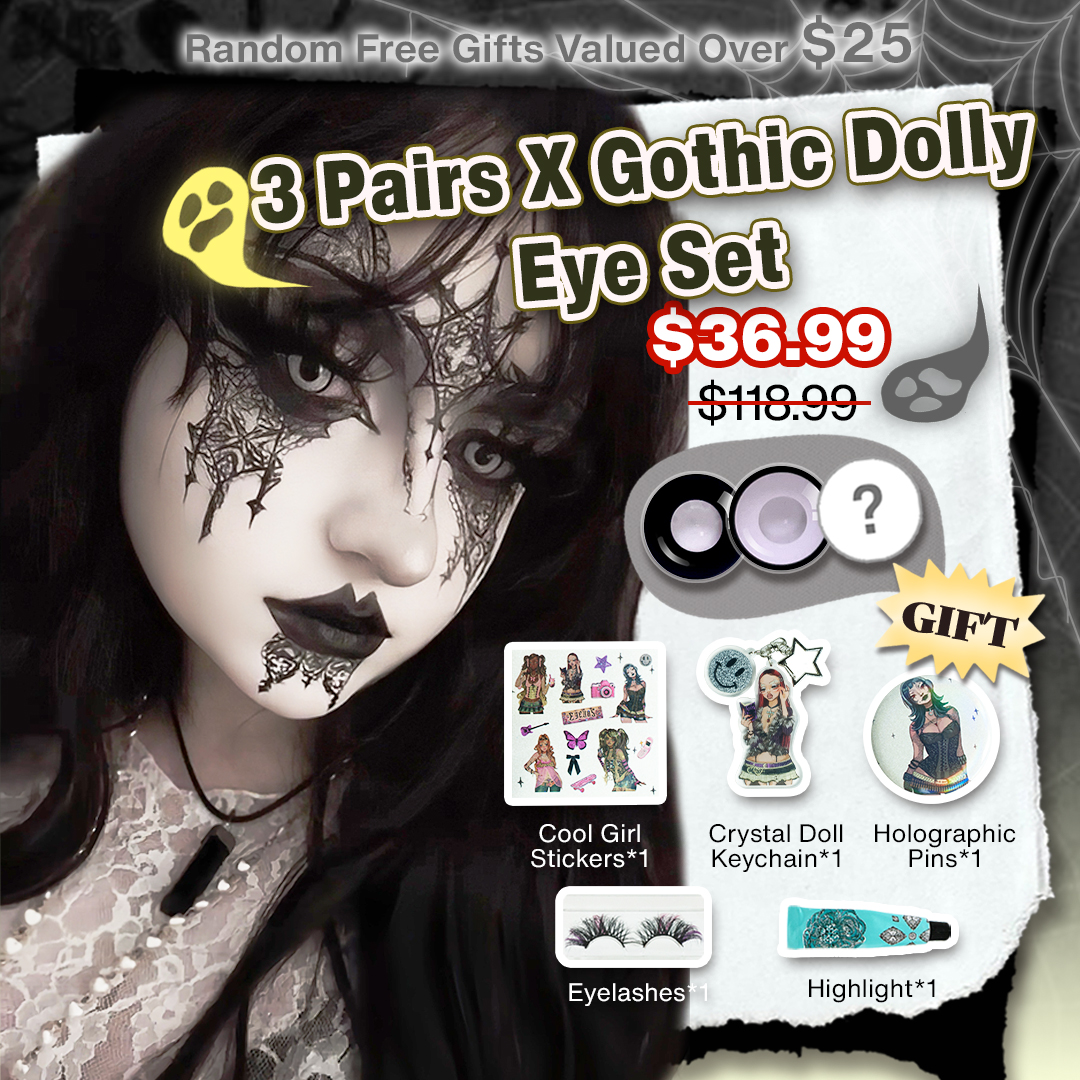 3 Pairs X Gothic Dolly Eye Set | Enlarge (Customized✨) 