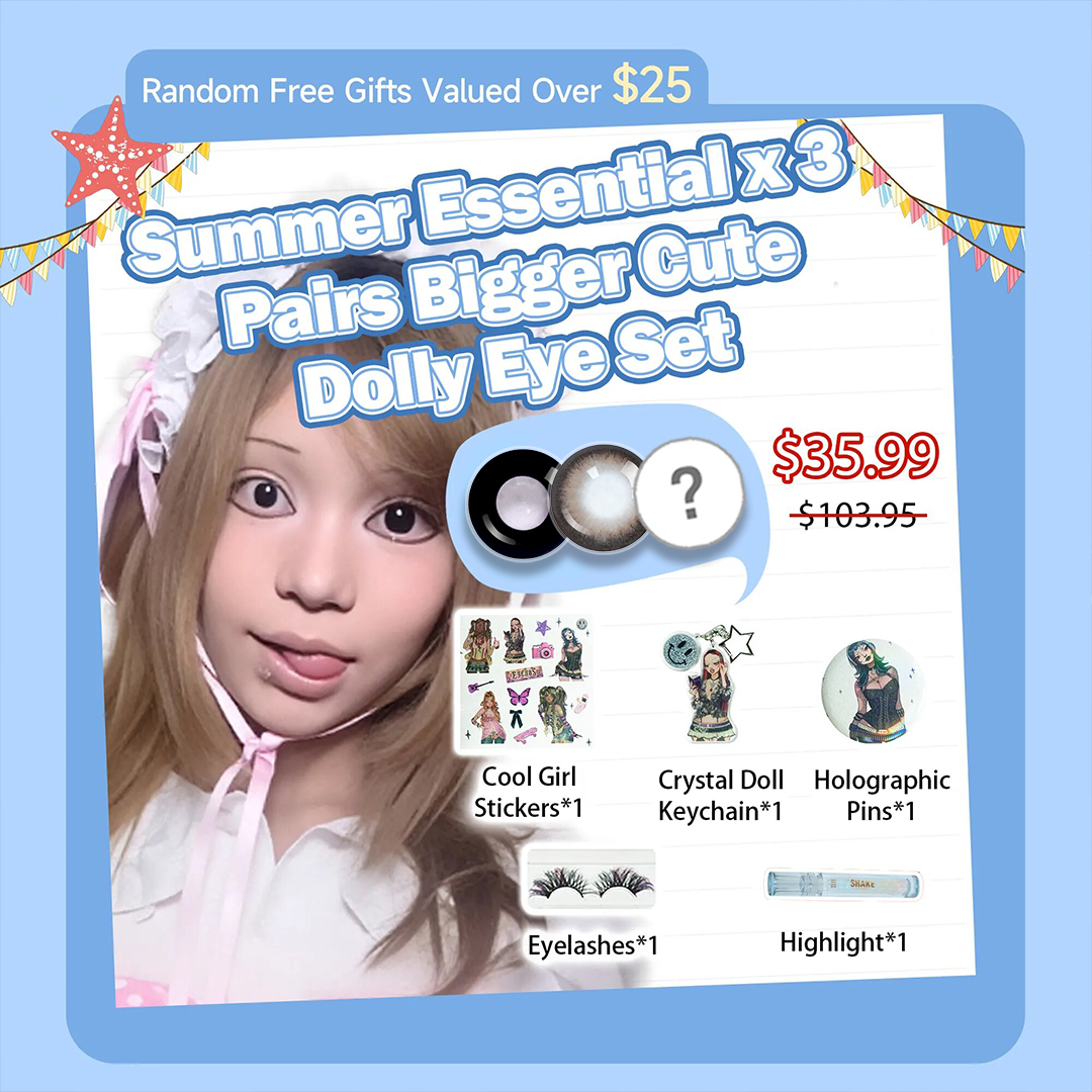 Summer Essential x 3 Pairs Bigger Cute Dolly Eye Set 16mm | 1 Year (Customized✨)