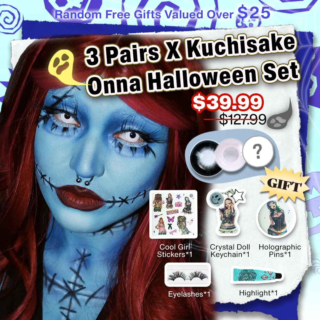 3 Pairs X Kuchisake Onna Halloween Set | 16mm (Customized✨)