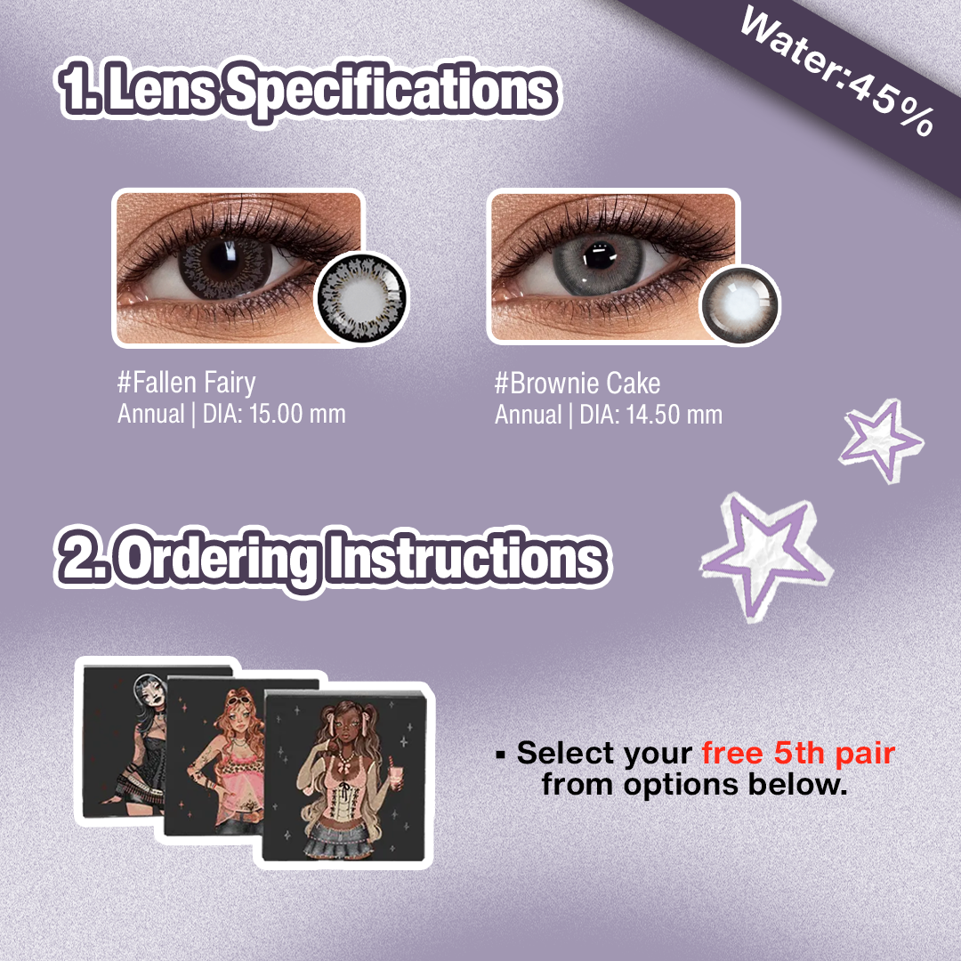 3 Pairs X Cute Dolly Eye Set | Bigger | Brown (Customized✨)