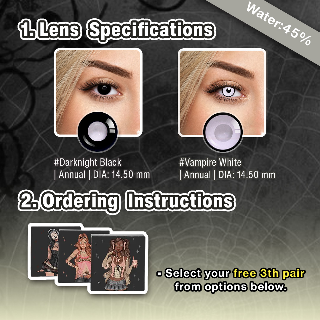 3 Pairs X Gothic Dolly Eye Set | Enlarge (Customized✨) 