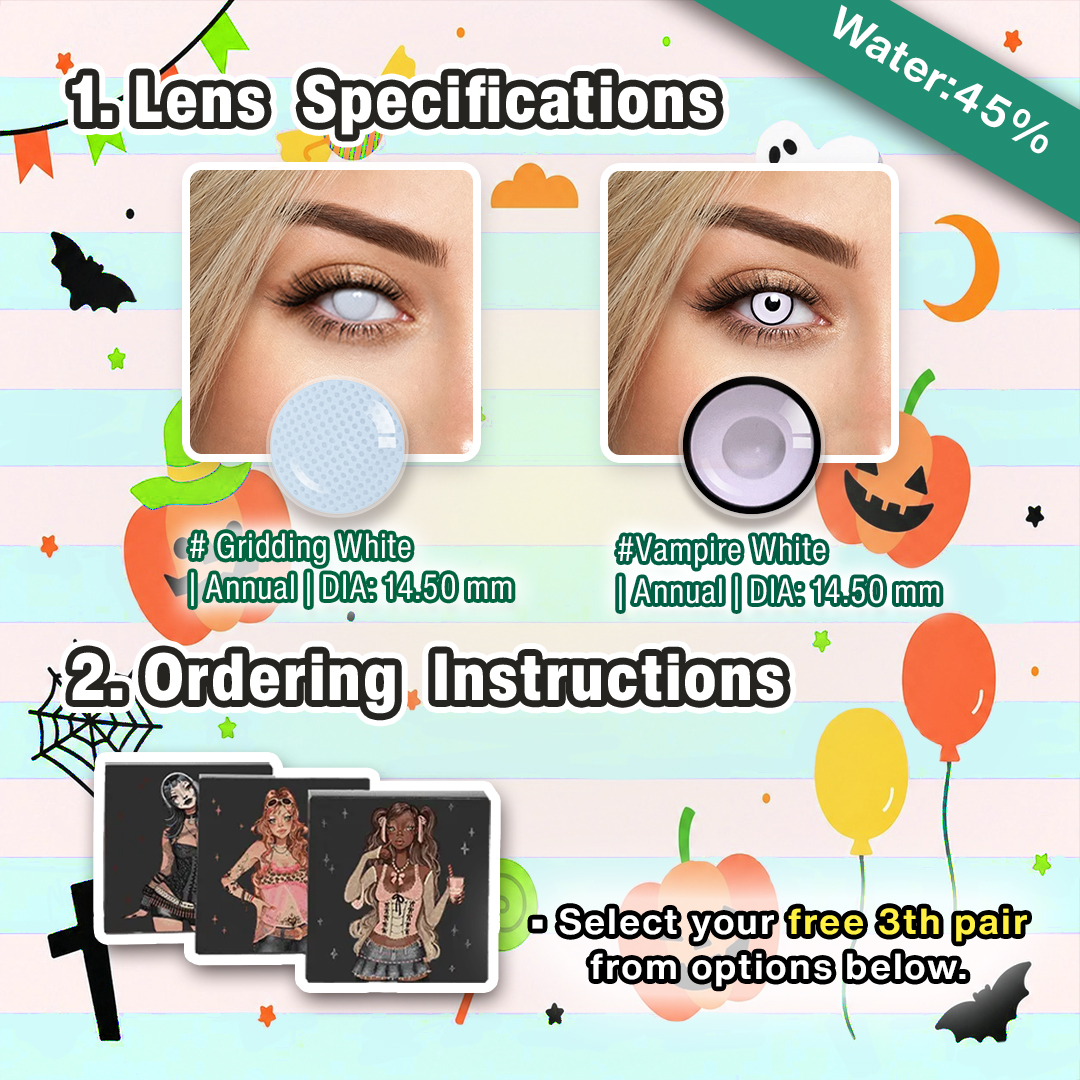3 Pairs X Zombie Halloween Set