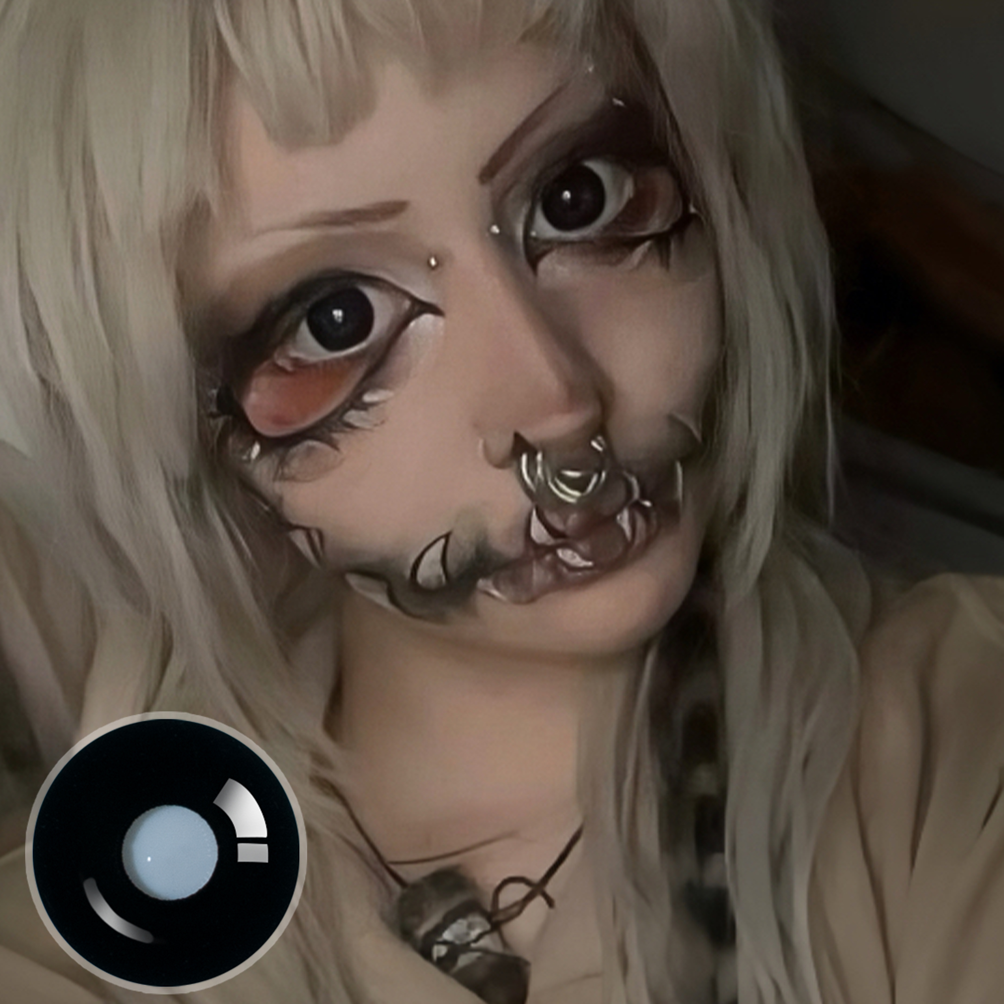 i_l0ve_my_cat3 X Sullen Doll Eye (Halloween) | Enlarge | Black | 17mm | 1 Year