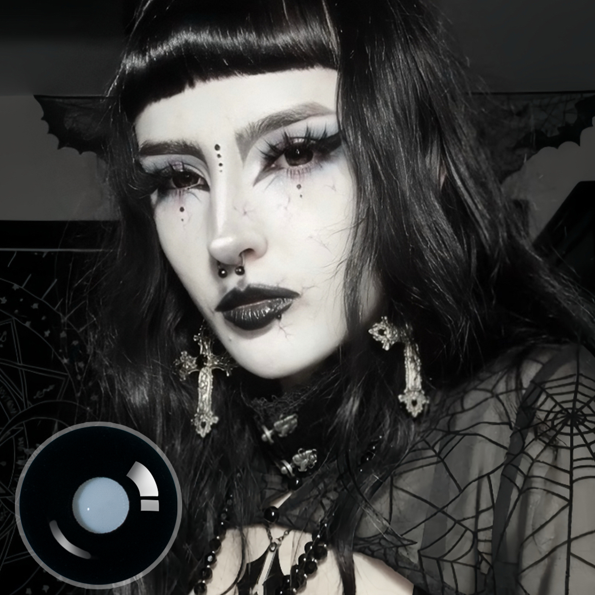 ju5t4sh X Sullen Doll Eye (Halloween) | Enlarge | Black | 17mm | 1 Year