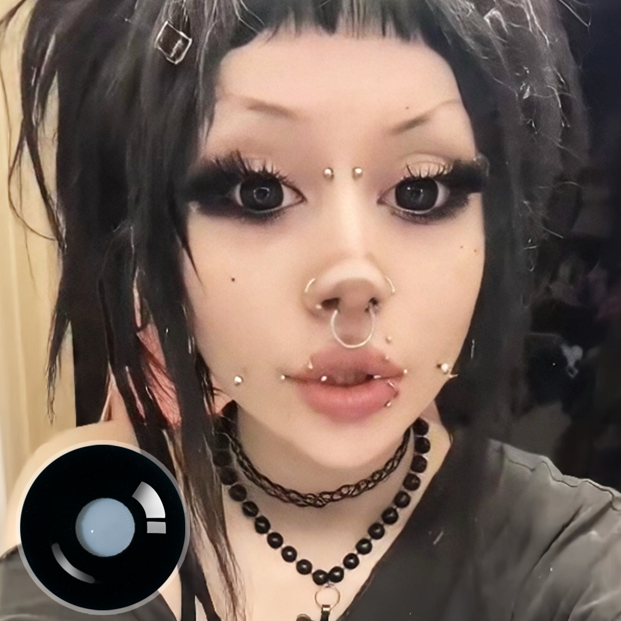i_l0ve_my_cat3 X Sullen Doll Eye (Halloween) | Enlarge | Black | 17mm | 1 Year