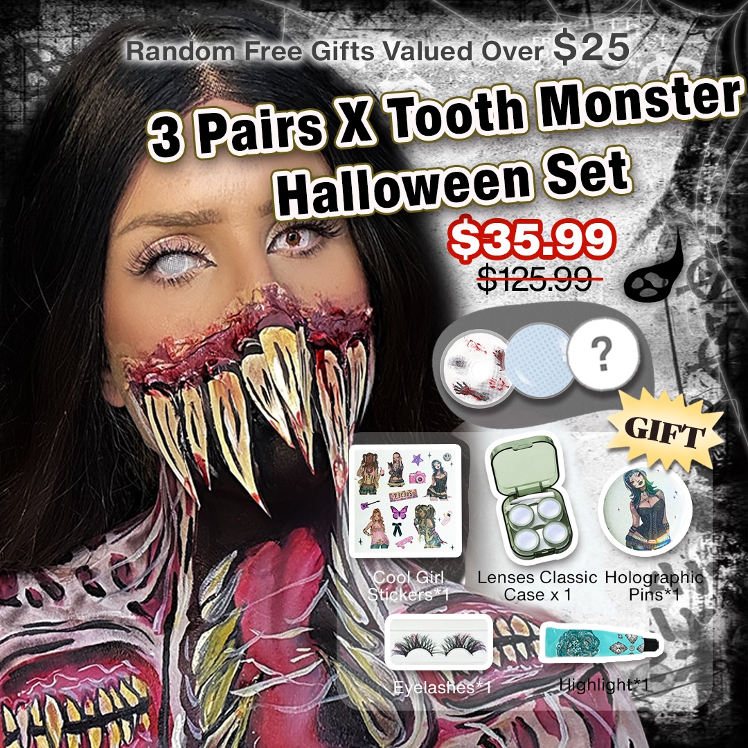 3 Pairs X Tooth Monster Halloween Set (Customized✨)