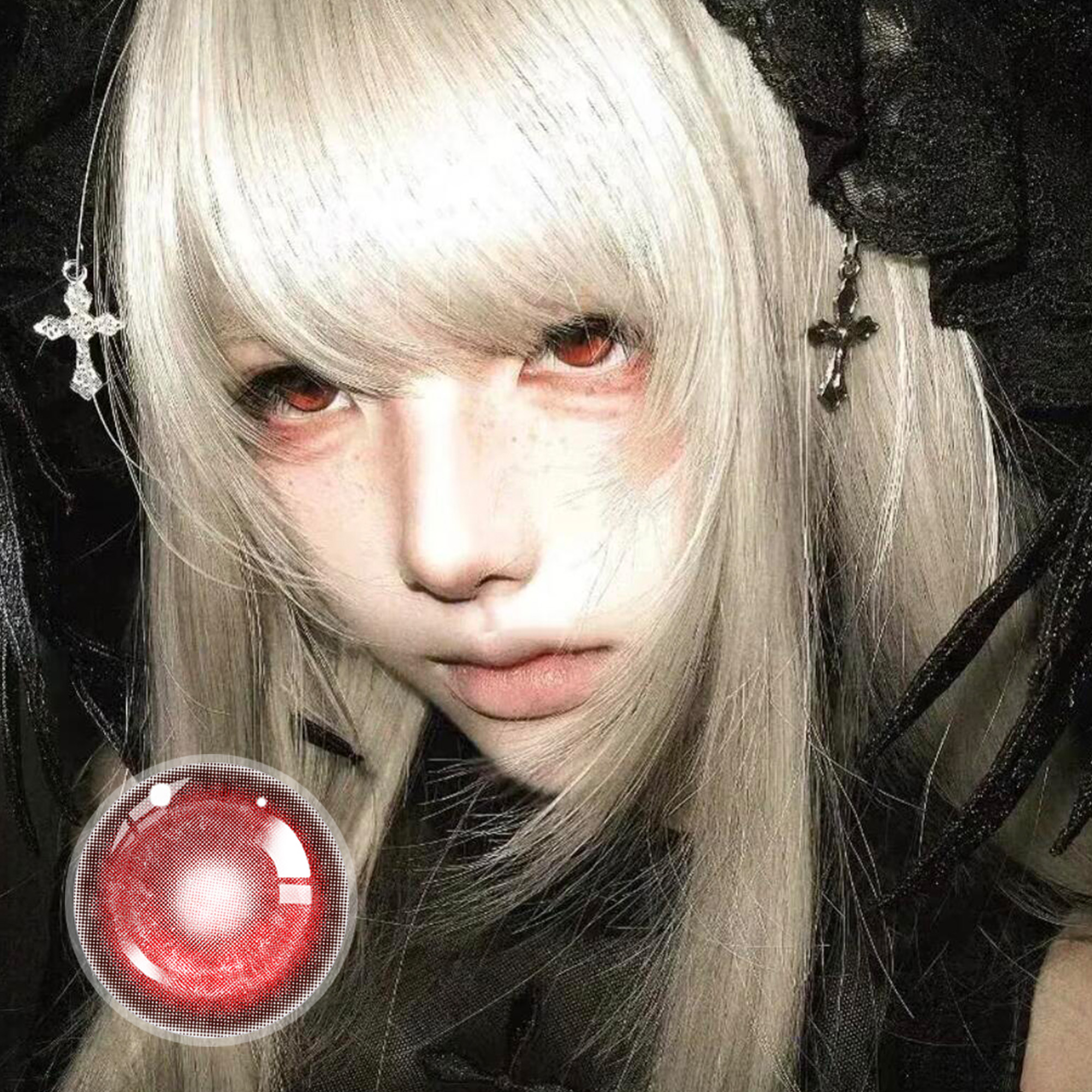 Raspberry Fizz Red Contact Lenses