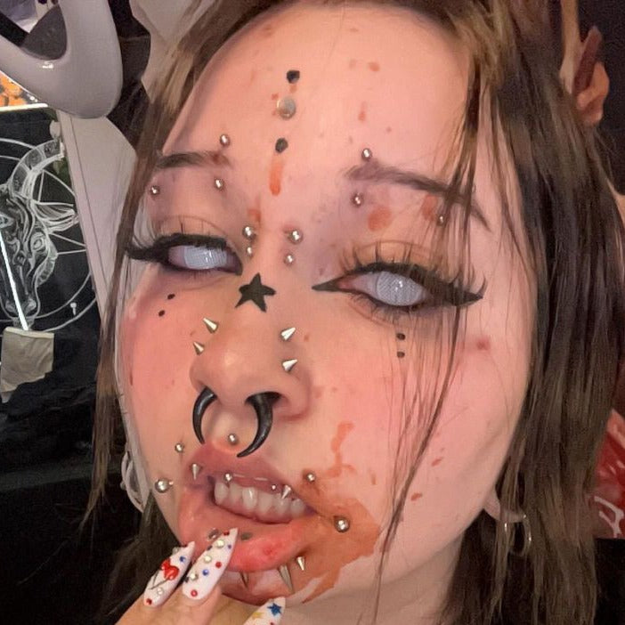 Cat's Gridding White Contact Lenses