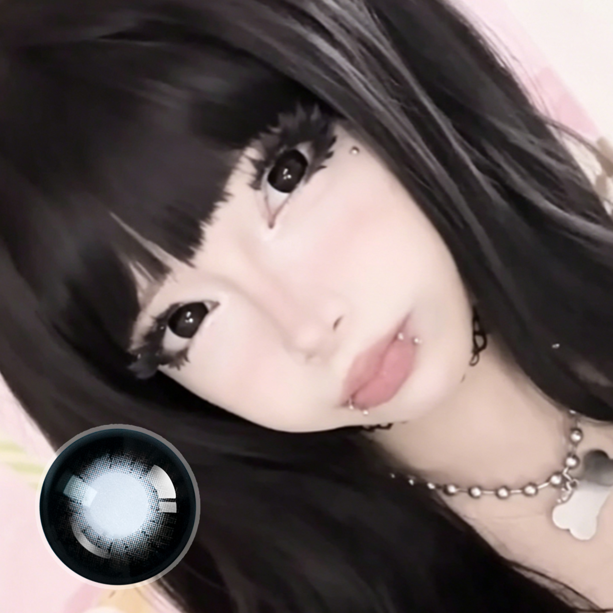 clingieh X Black Doll Eye | Enlarge | Bigger |16mm | Mini Sclera | 1 Year