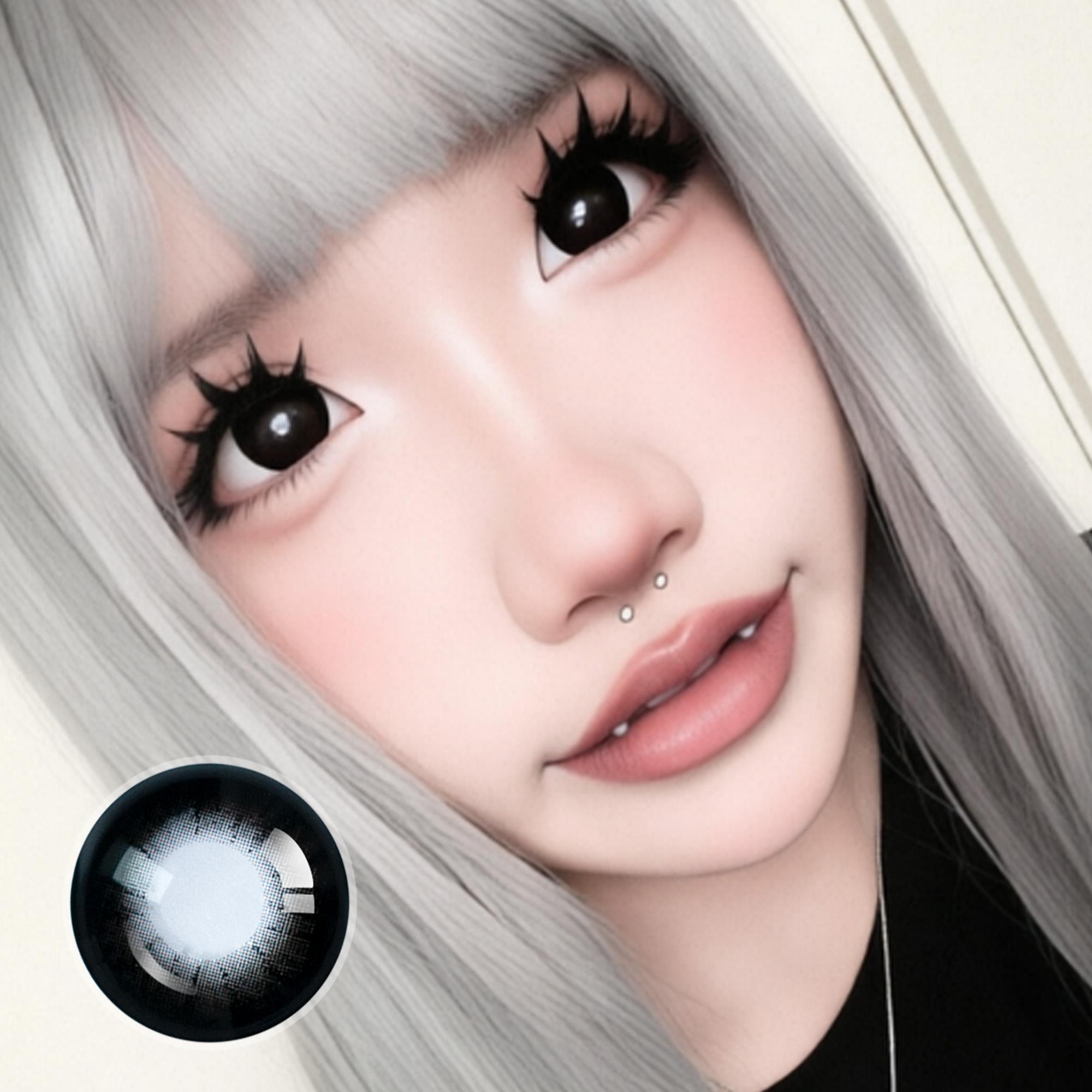 lriev X Black Doll Eye | Enlarge | Bigger |16mm | Mini Sclera | 1 Year