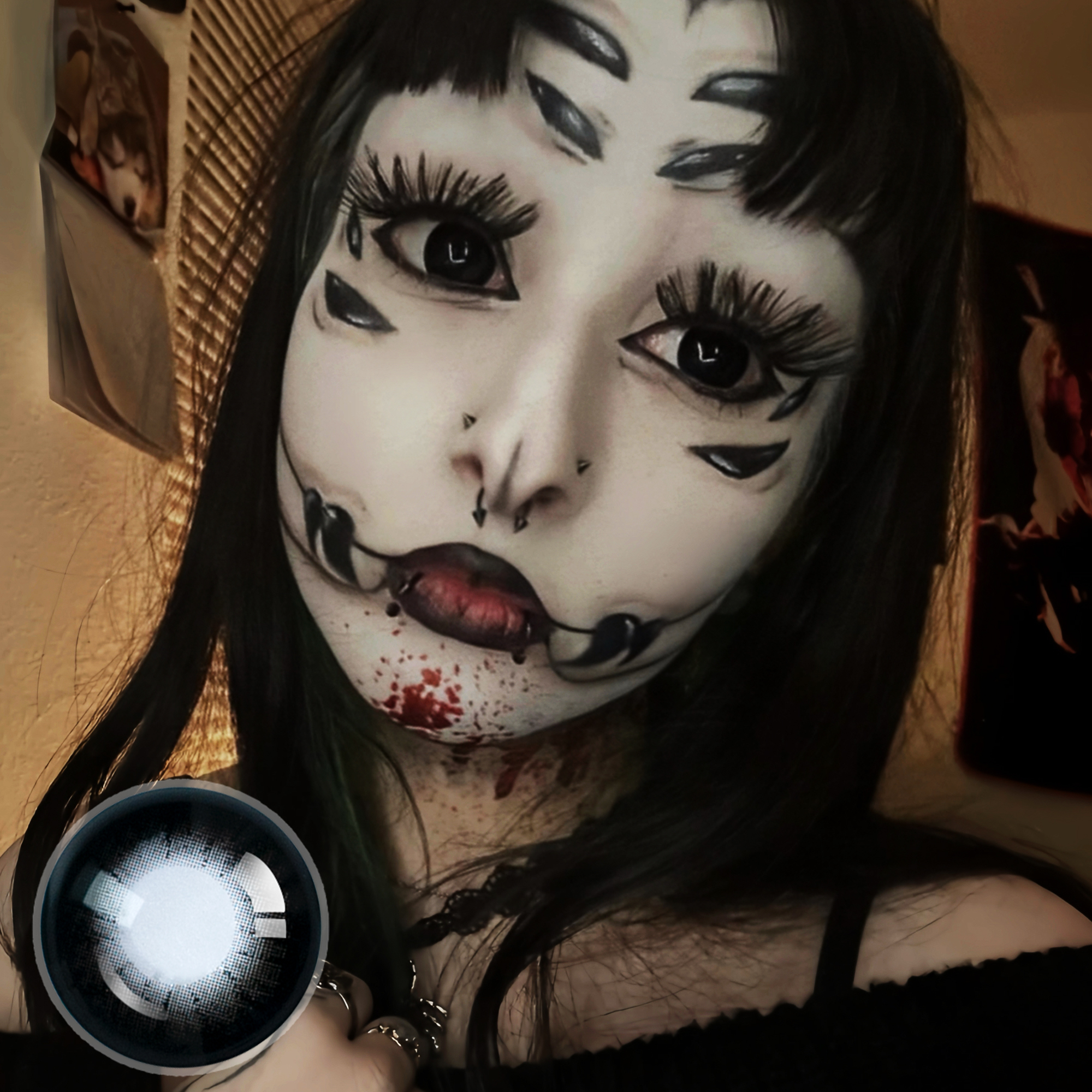 ghostebaby X Black Doll Eye (Halloween) | 16mm | Mini Sclera | 1 Year