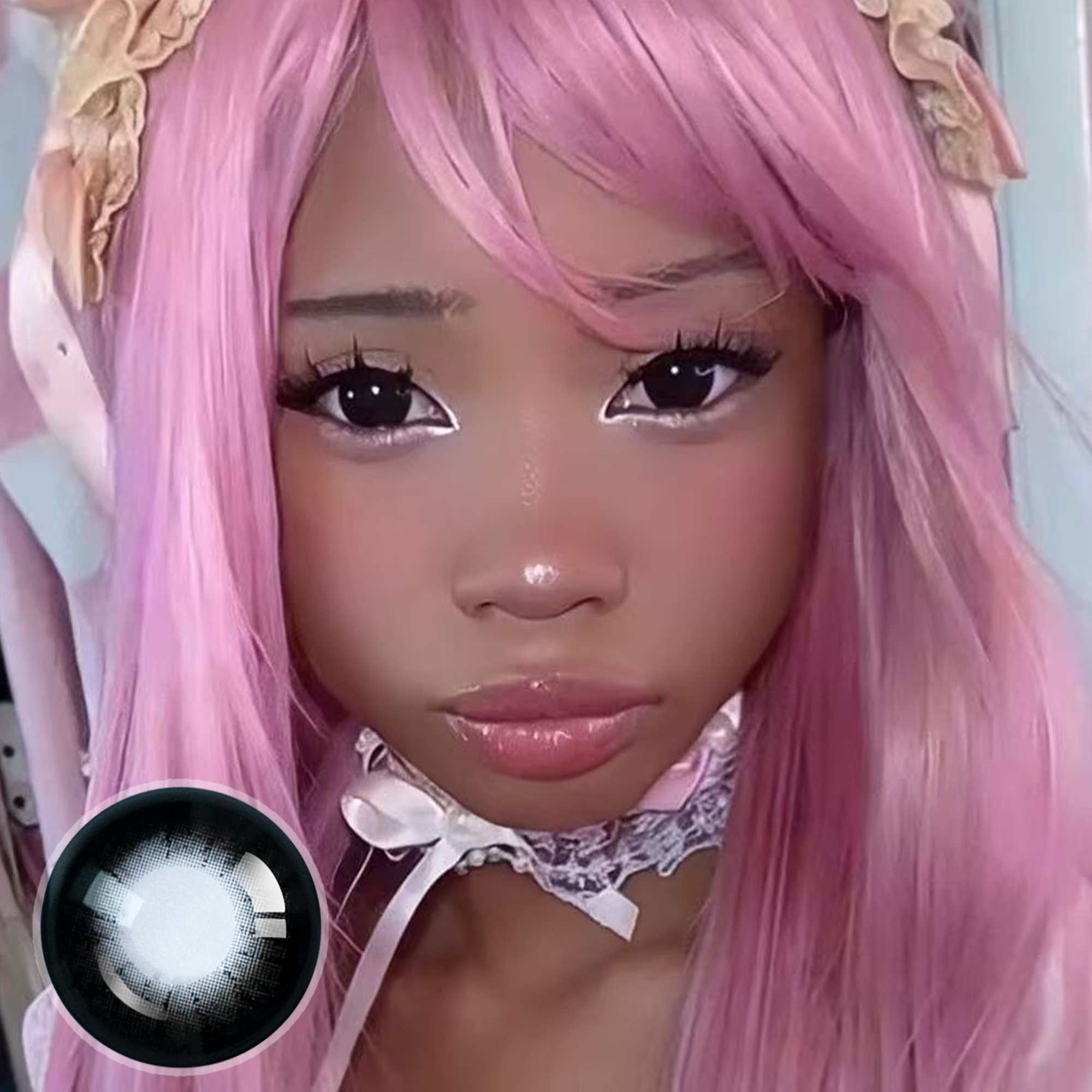 kittenbagelz X Black Doll Eye | 16mm | Mini Sclera | 1 Year