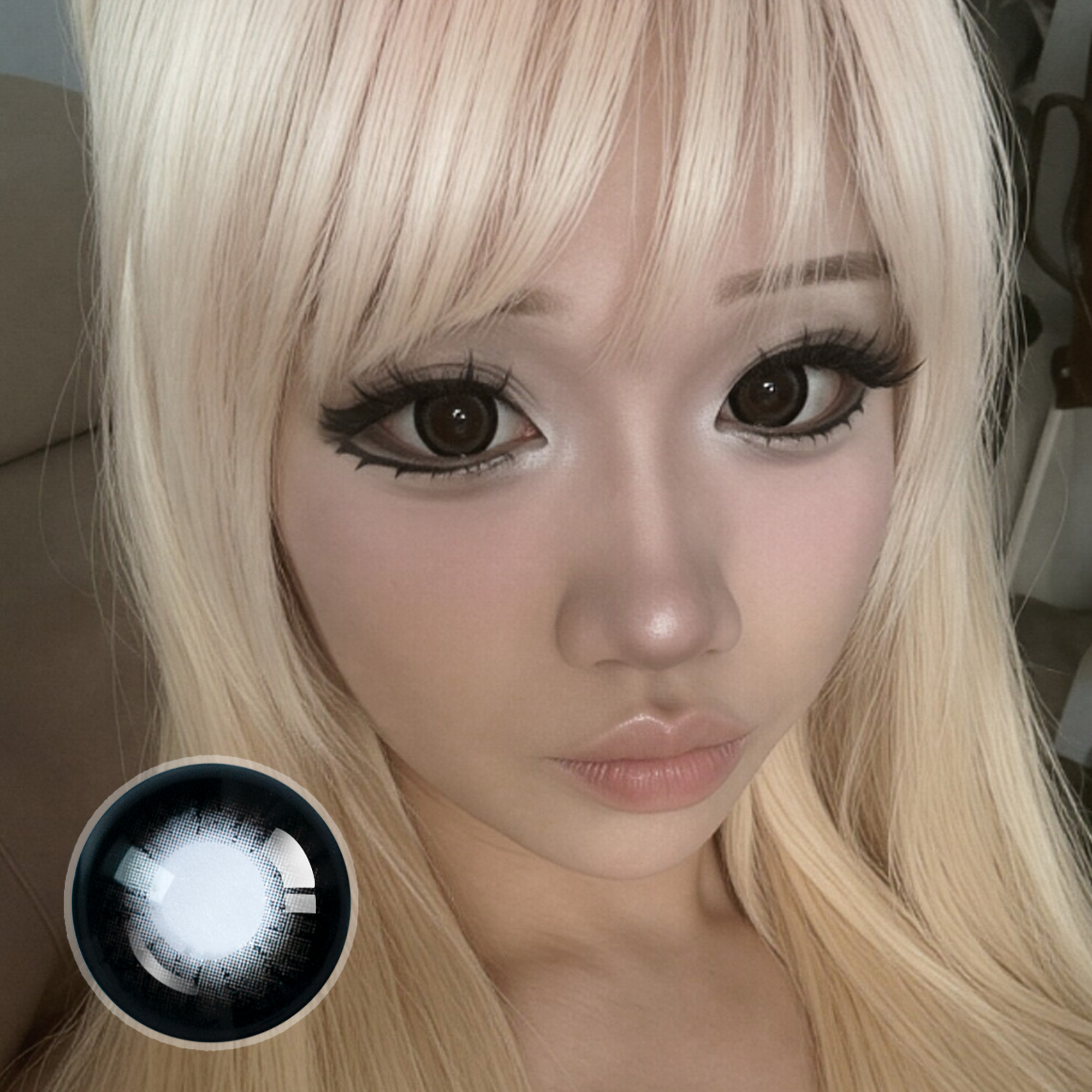 0lulvi X Black Doll Eye | Enlarge | Bigger |16mm | Mini Sclera | 1 Year