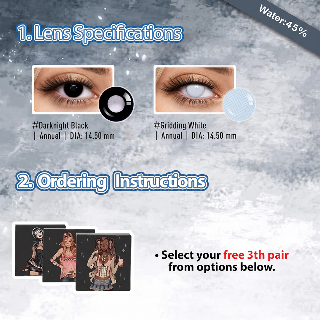 3 Pairs Bigger Eye Doll Set | Enlarge | Black (Customized✨)