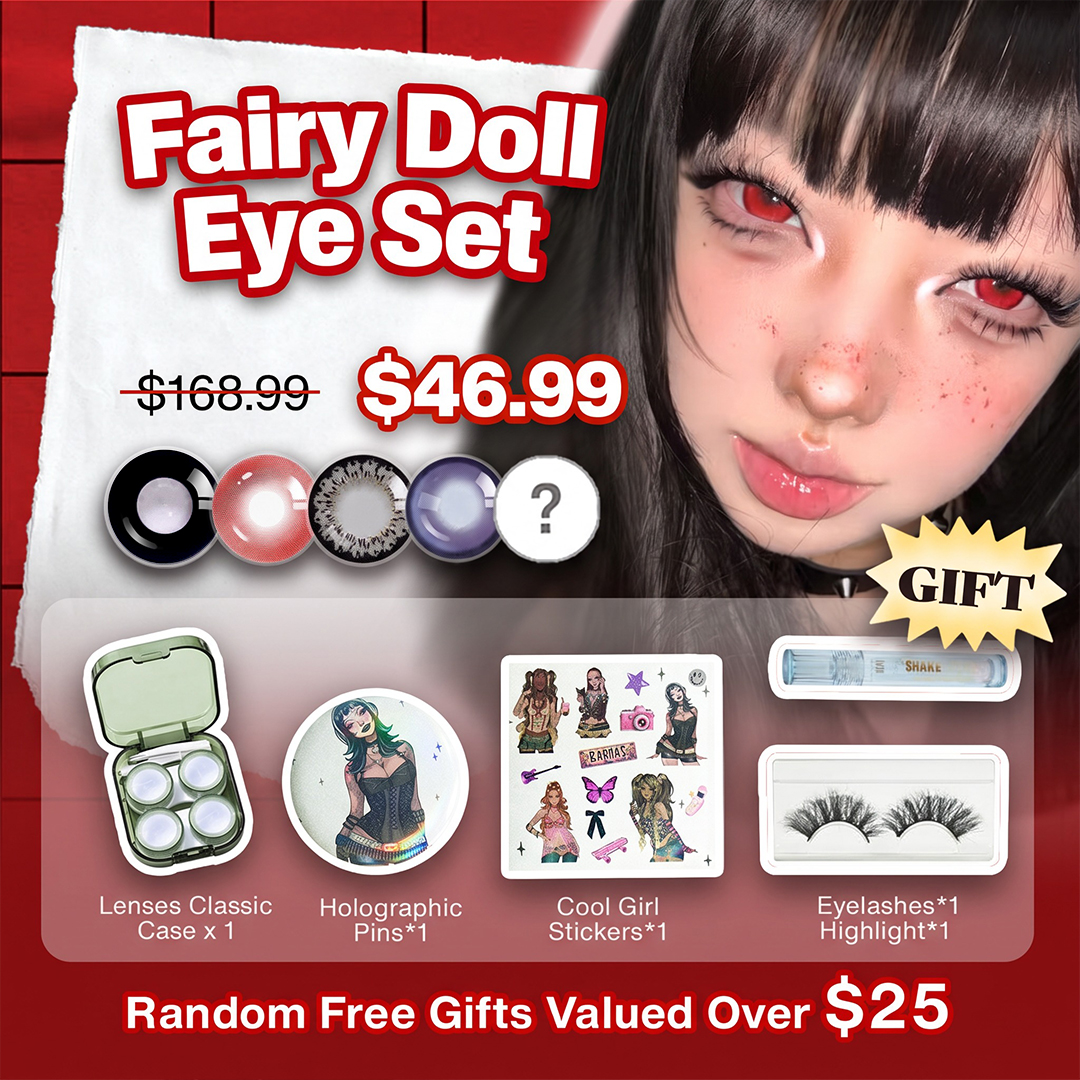 5 Pairs x Fairy Doll Eye Set | Black | Enlarge (Customized✨)