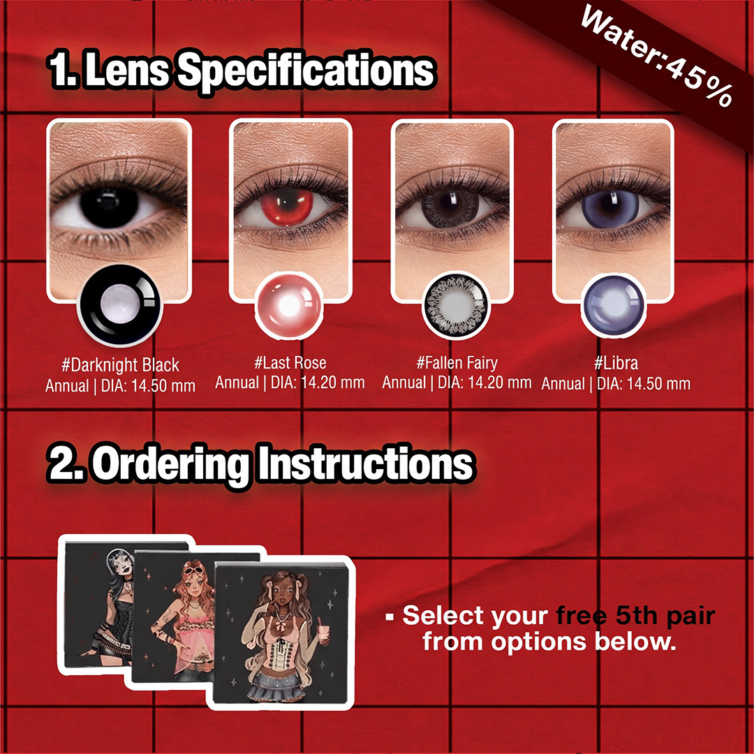 5 Pairs x Fairy Doll Eye Set | Black | Enlarge (Customized✨)