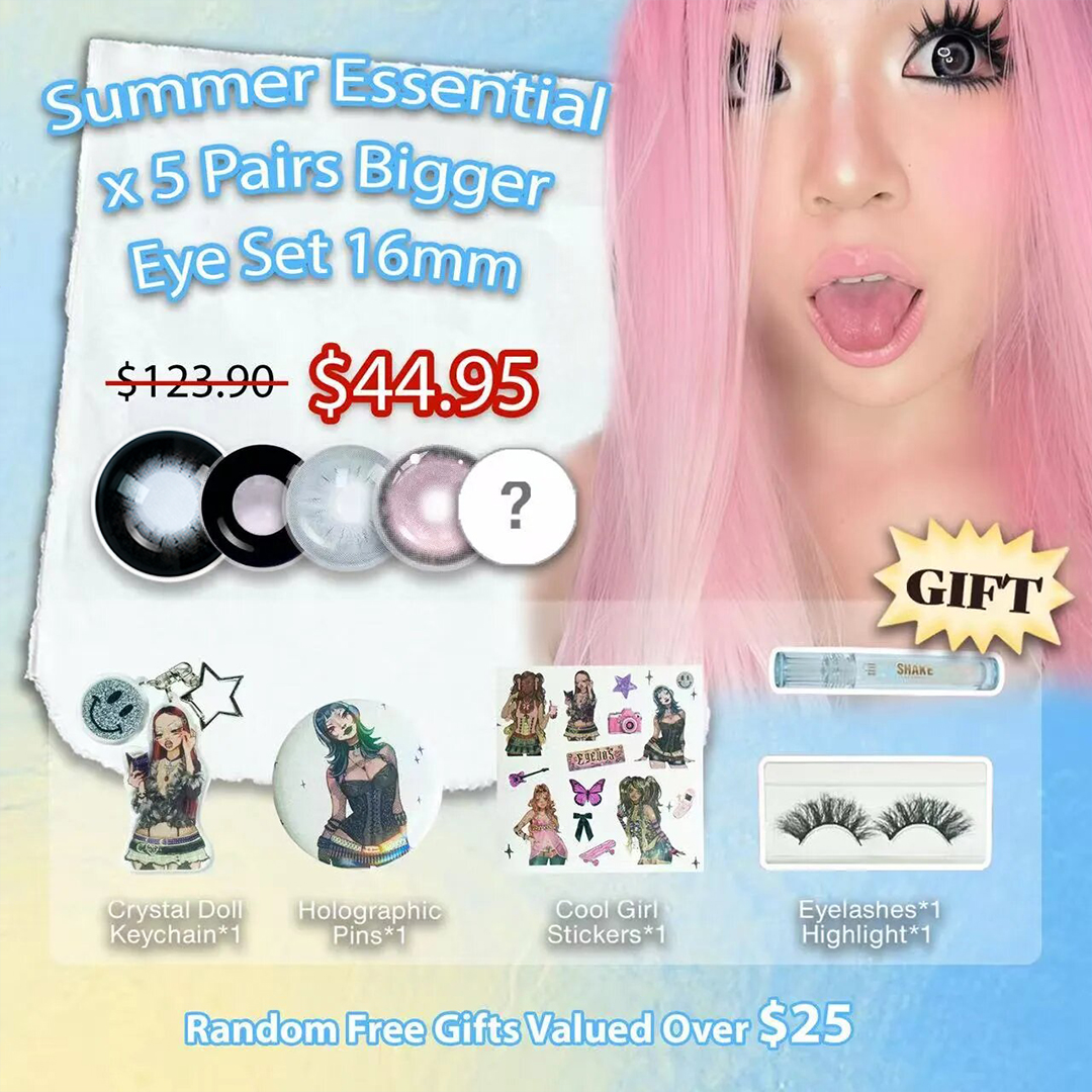 Summer Essential X 5 Pairs Bigger Eye Set 16mm | 1 Year (Customized✨)