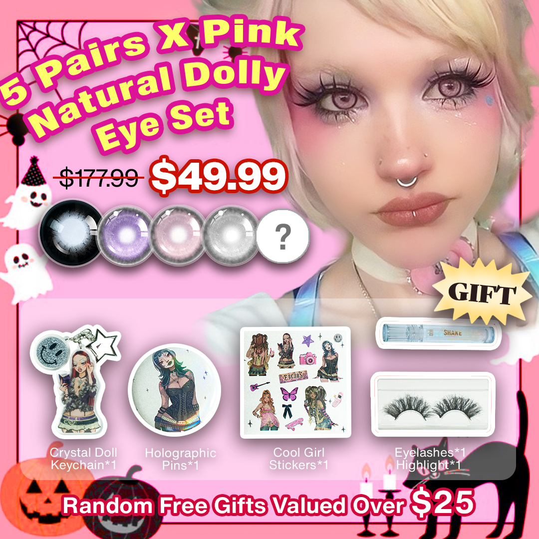 5 Pairs X Pink Natural Dolly Eye Set | Bigger (Customized✨)