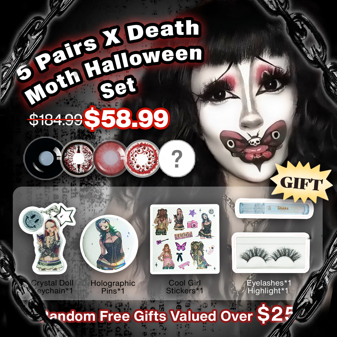 5 Pairs X Death Moth Halloween Set | 17mm (Customized✨)
