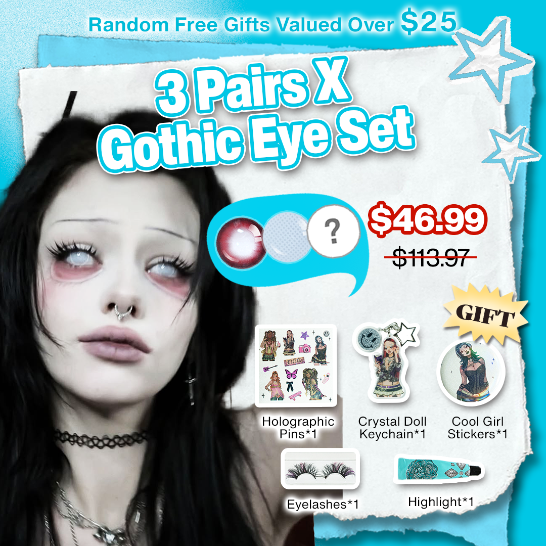 3 Pairs X Gothic Eye Set (Customized✨) 