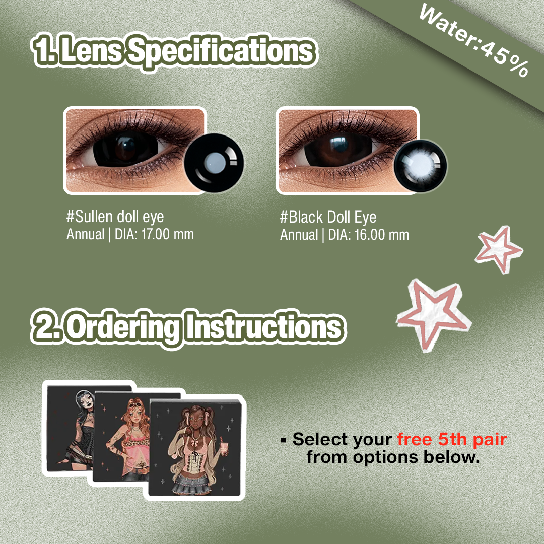 3 Pairs X 17MM Black Eye Set (Customized✨) 