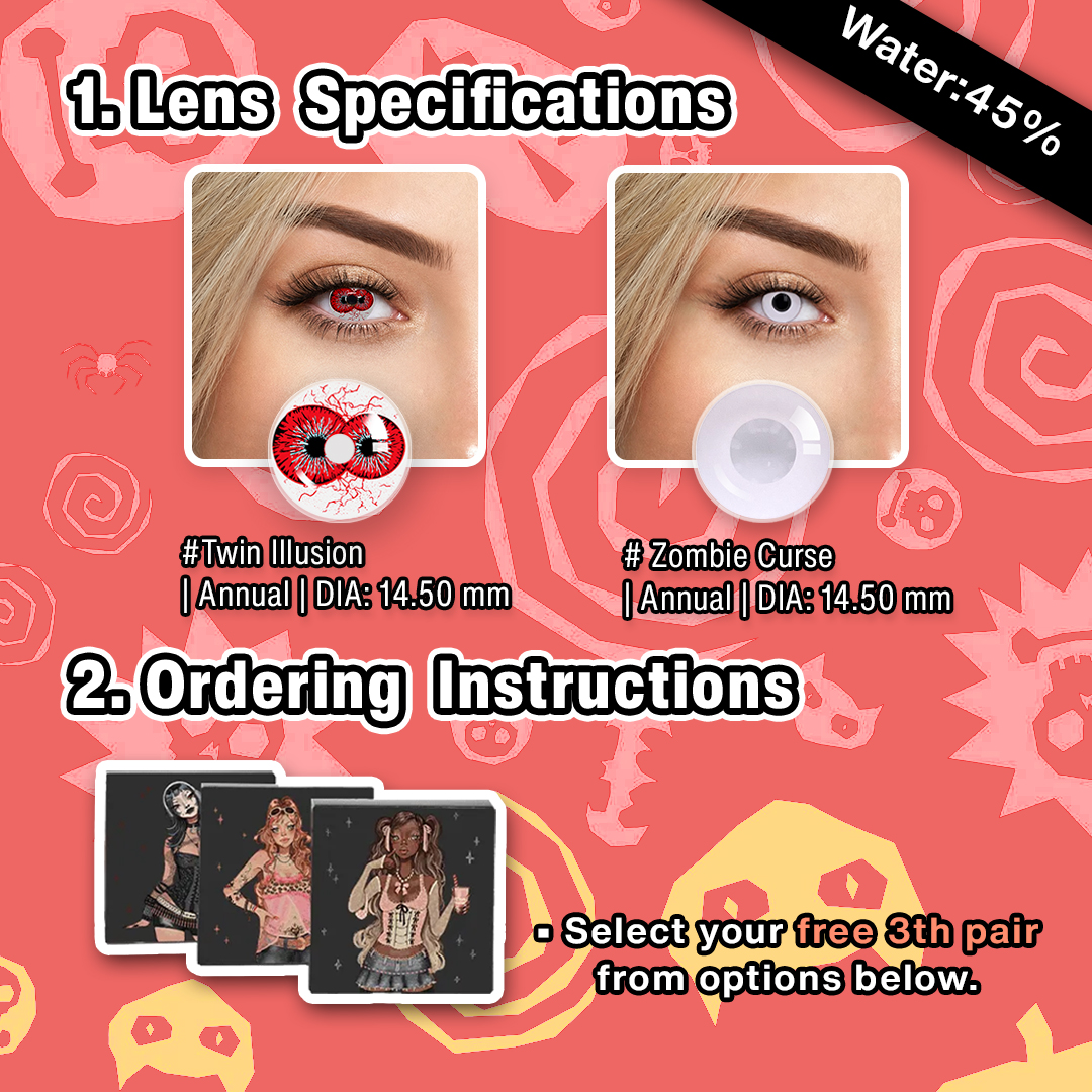 3 Pairs X  Scary Clown Halloween Set | Enlarge (Customized✨)