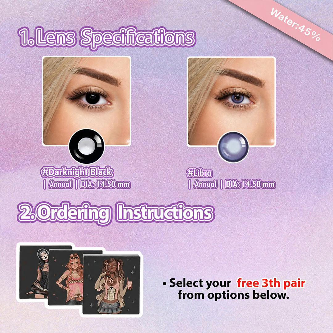3 Pairs Bigger Dolly Eye Set | Enlarge | Purple (Customized✨)