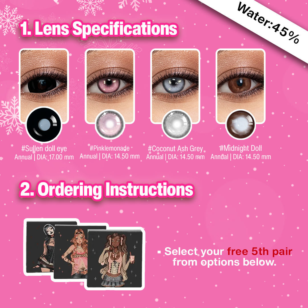 5 Pairs X Pink Doll Set | Bigger |17mm (Customized✨)