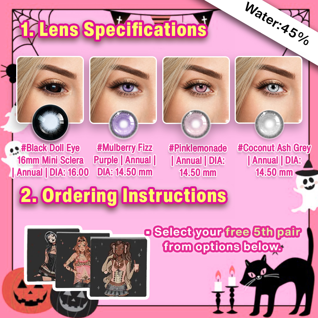 5 Pairs X Pink Natural Dolly Eye Set | Bigger (Customized✨)